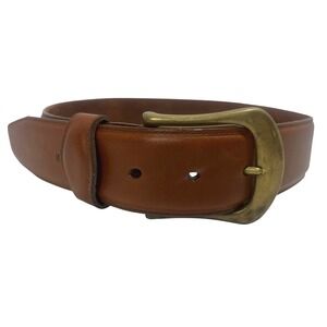 Brighton Brown Leather & Heavy Brass Western Cowgirl Belt Minimalist Size 28